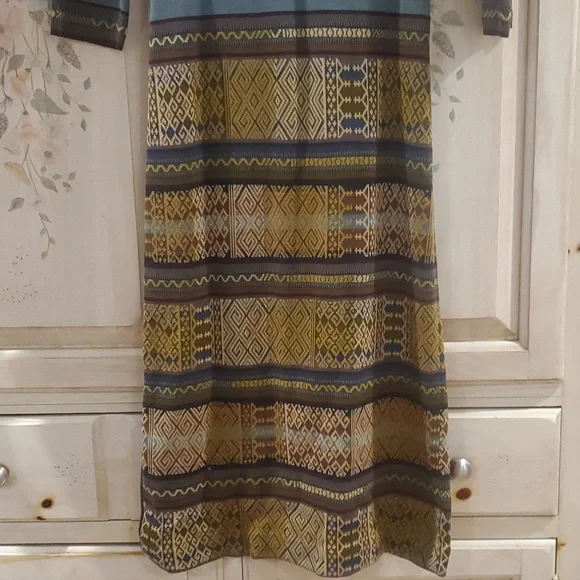NWOT Peruvian Connection Pima Cotton long sleeve Maxi Dress xsp - Picture 3 of 10